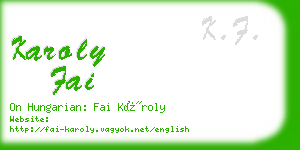 karoly fai business card